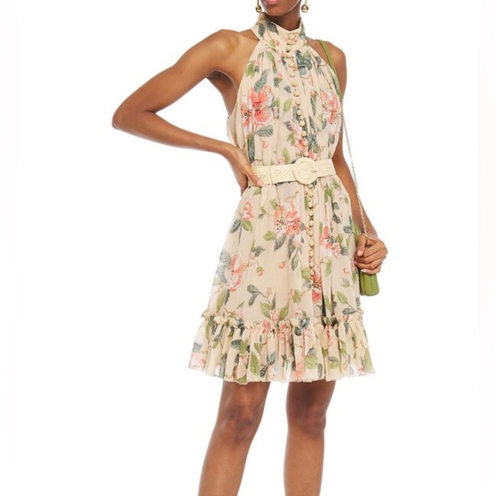 Zimmermann Kirra Halter Silk Dress sz 0